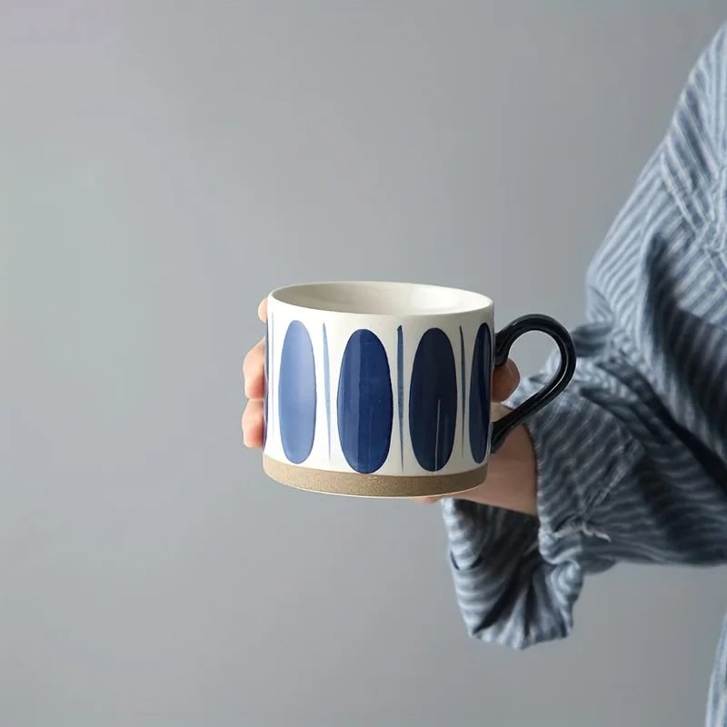 Indigo Hand-Painted Brush Mug