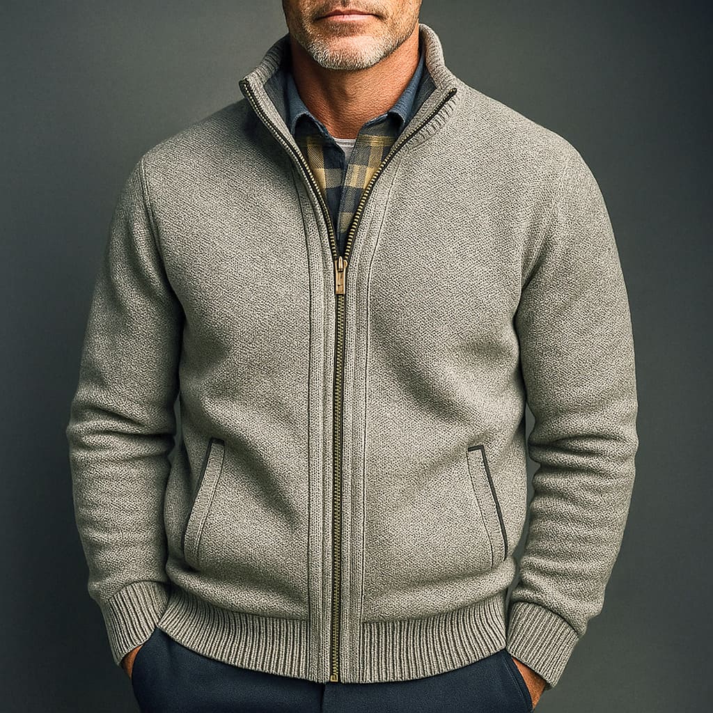 Hastings Double-Knit Zip Sweater
