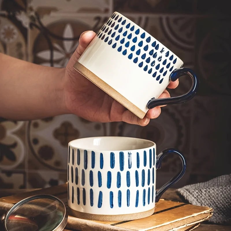 Indigo Hand-Painted Brush Mug