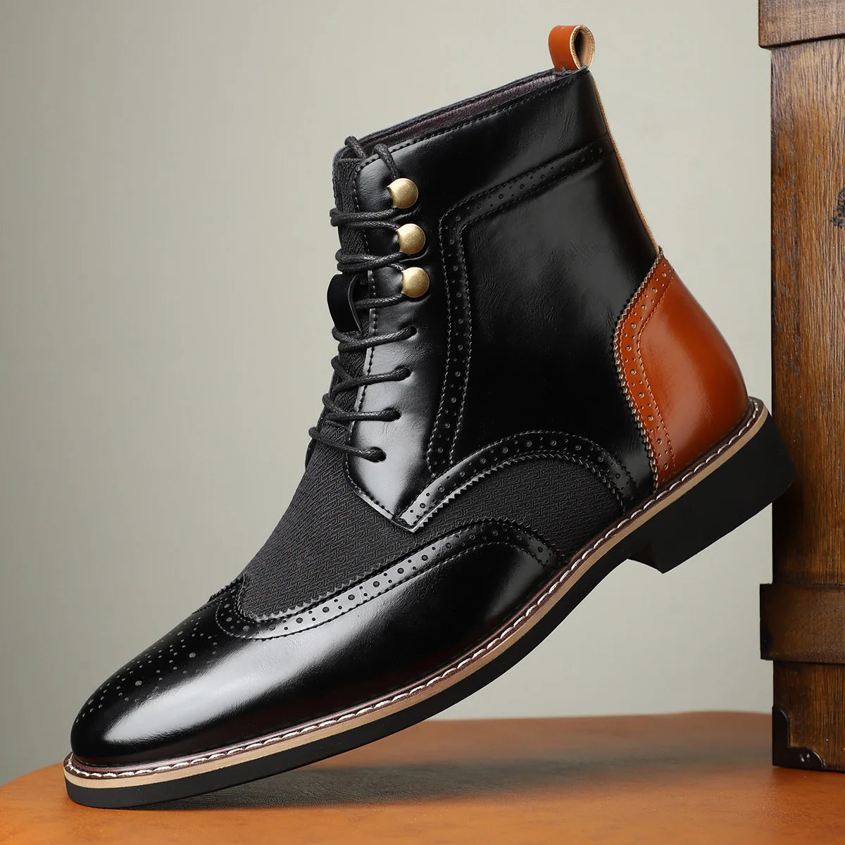 Belvedere Leather Oxford Boots
