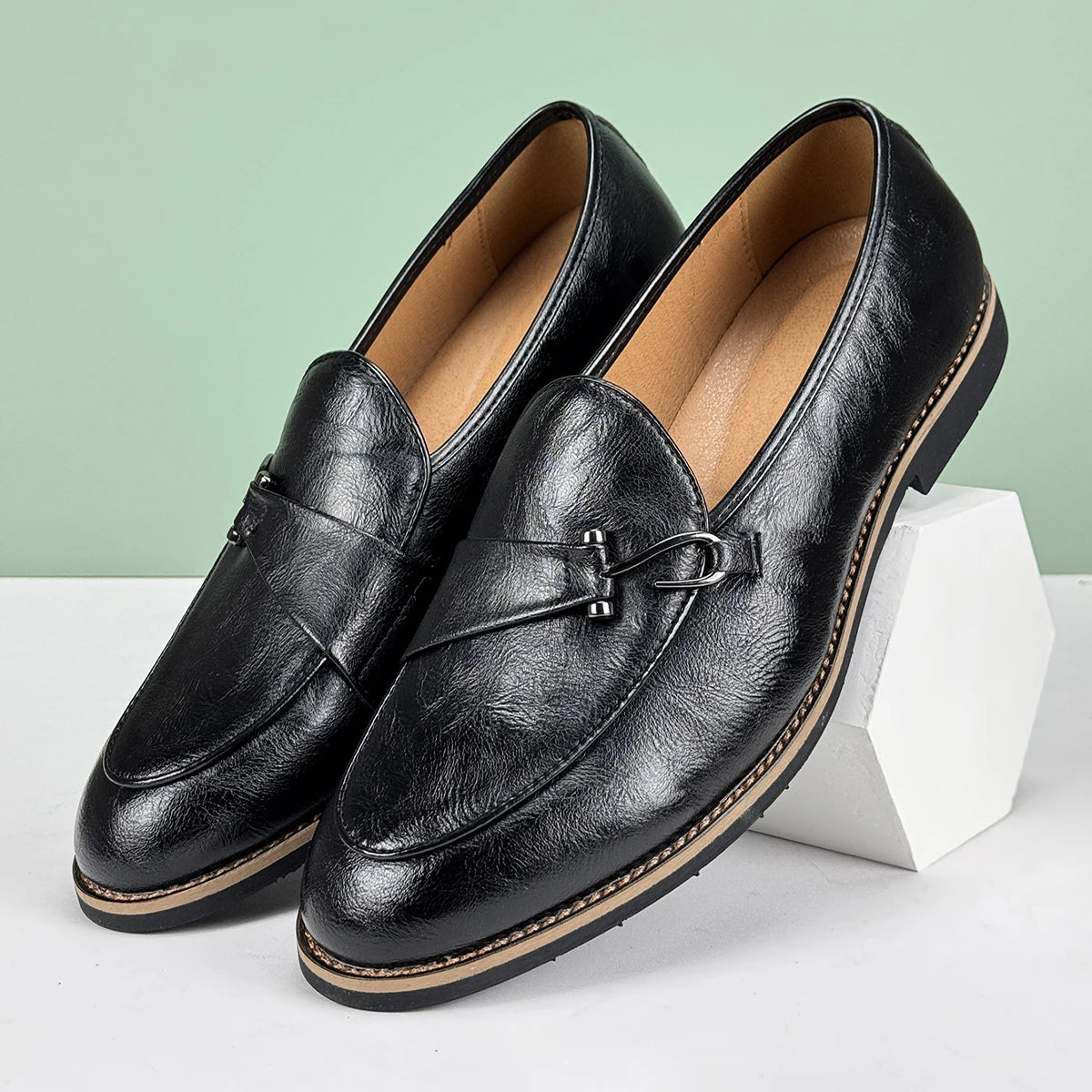 Halston Leather Loafers