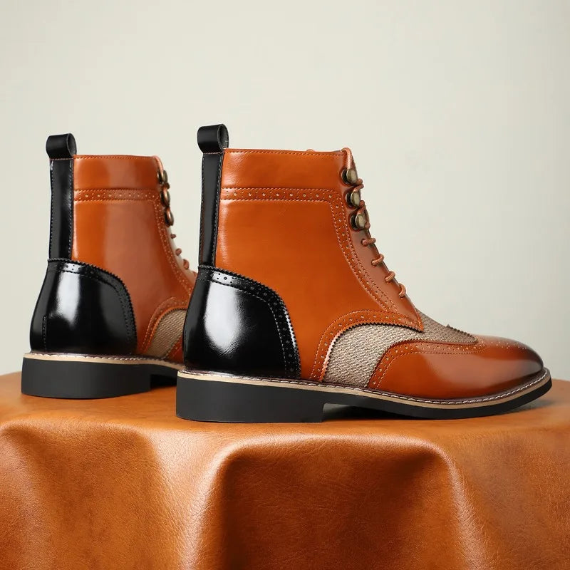 Belvedere Leather Oxford Boots