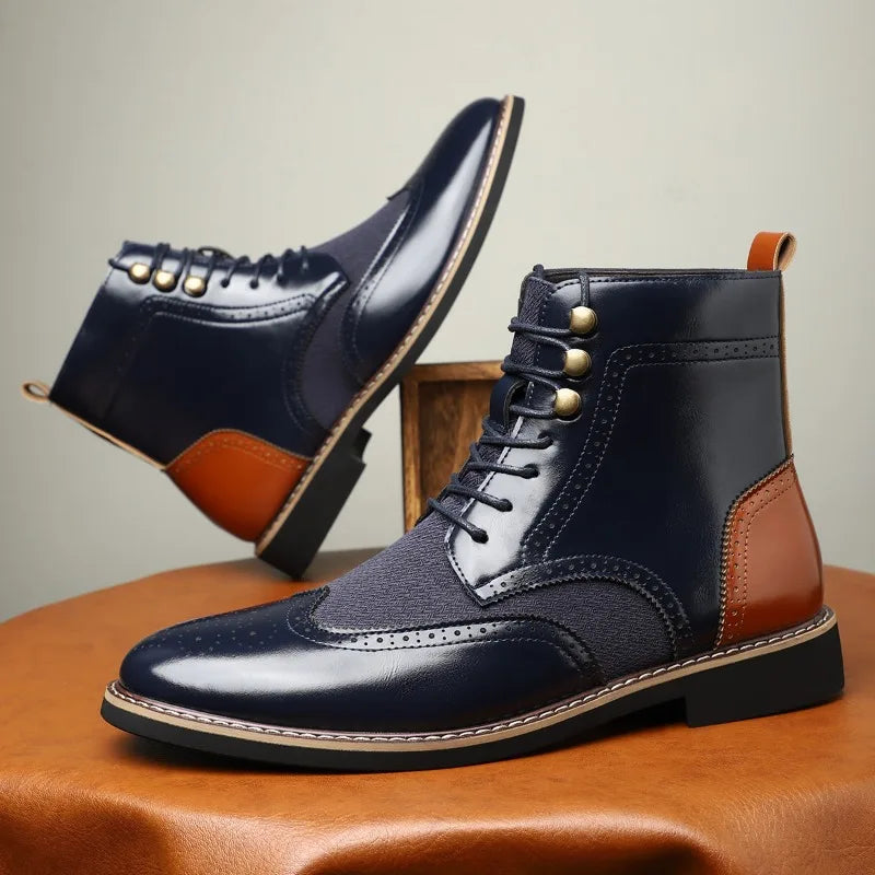 Belvedere Leather Oxford Boots