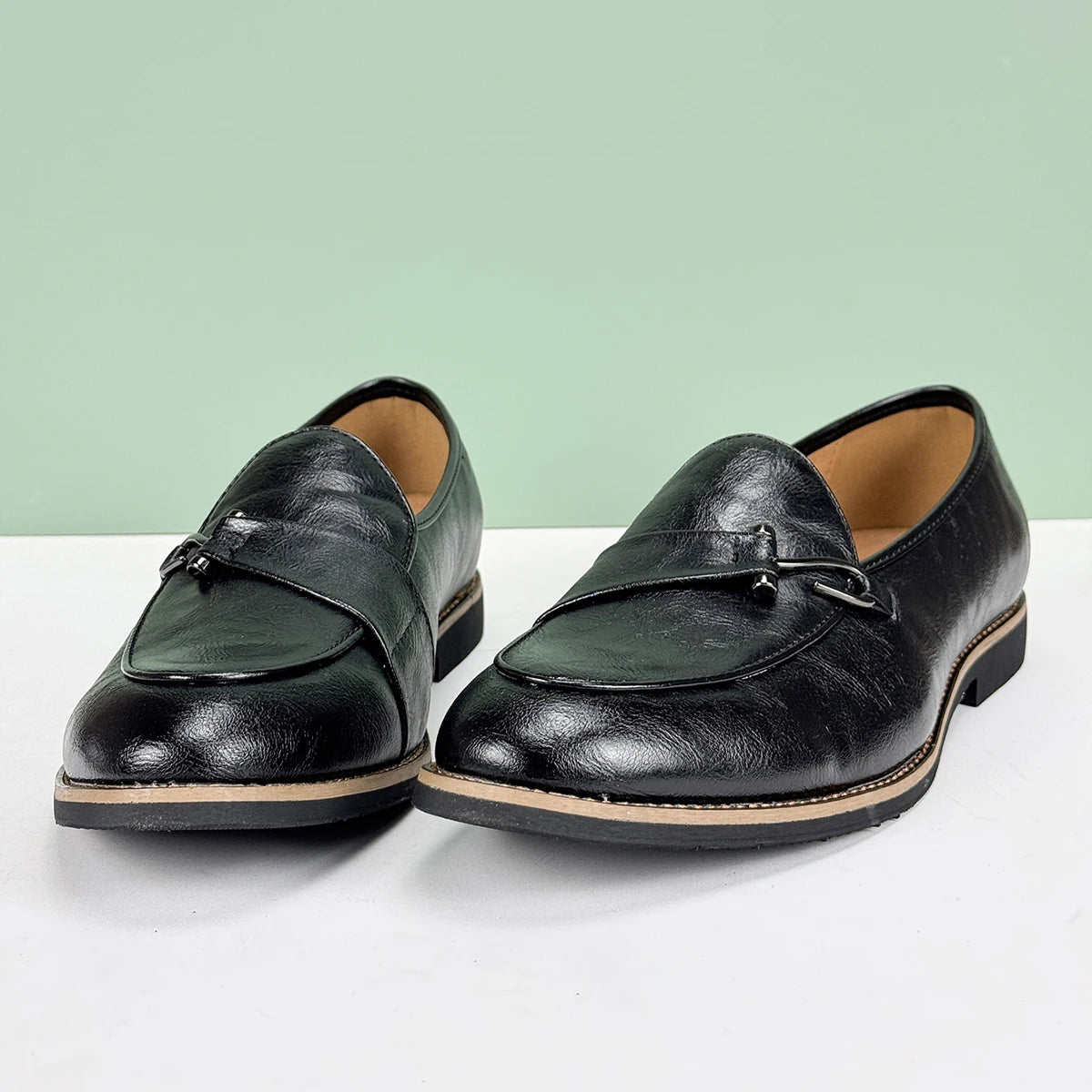 Halston Leather Loafers