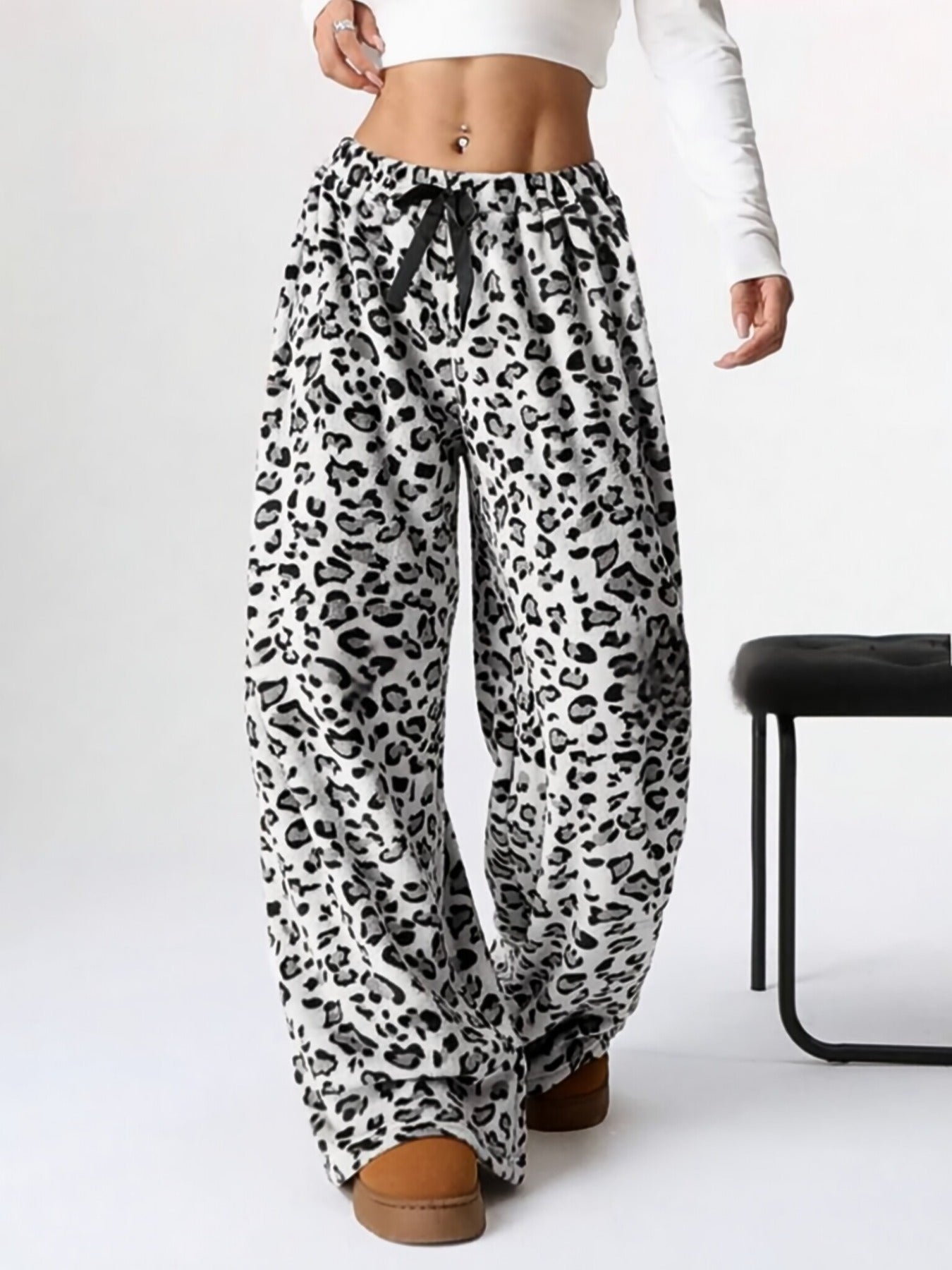 Leopard Wide Leg Pants