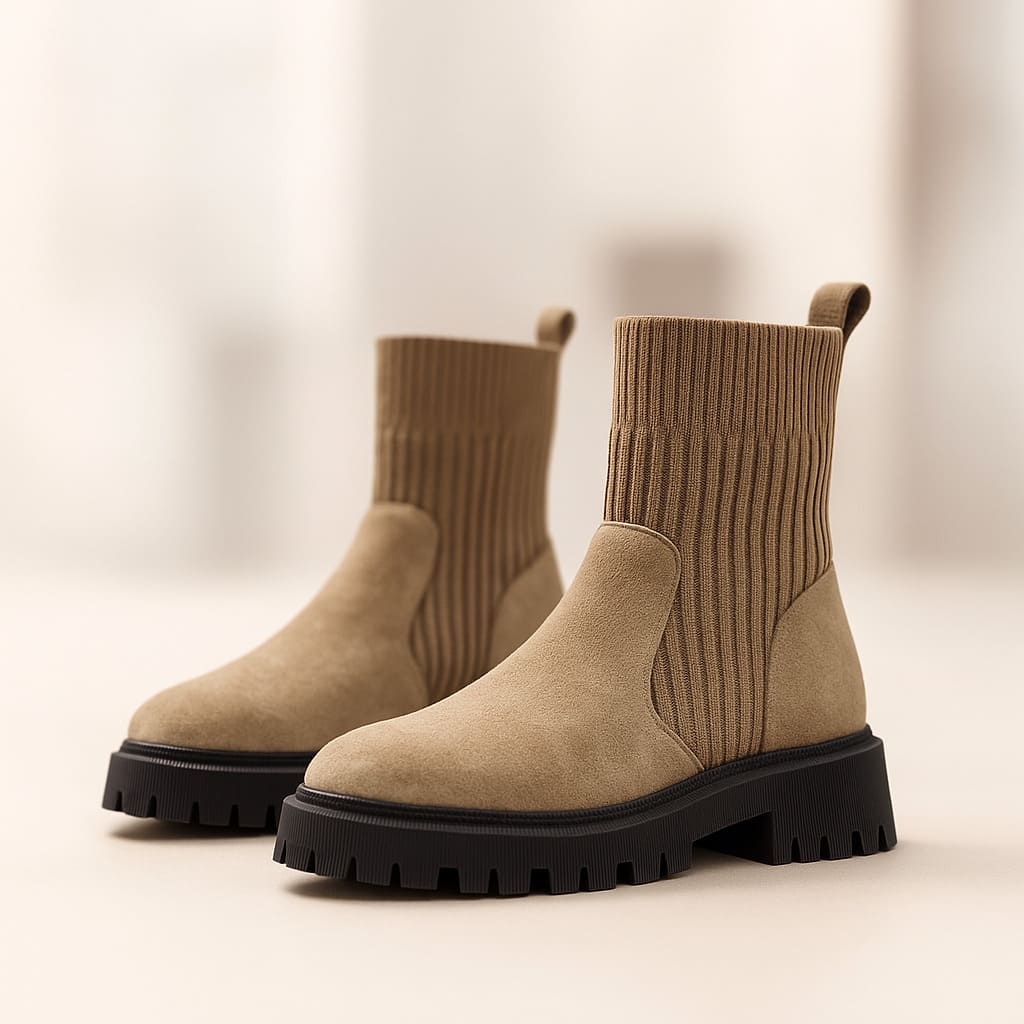 Ridge Knit Chelsea Boot