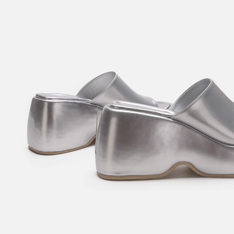 Fiorella Glossy Platform Mules