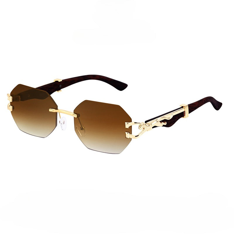 Leopardo Rimless Wood Premium Sunglasses