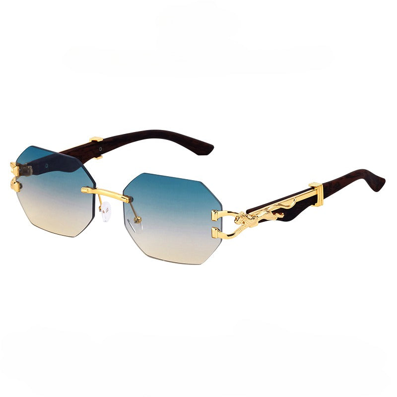 Leopardo Rimless Wood Premium Sunglasses