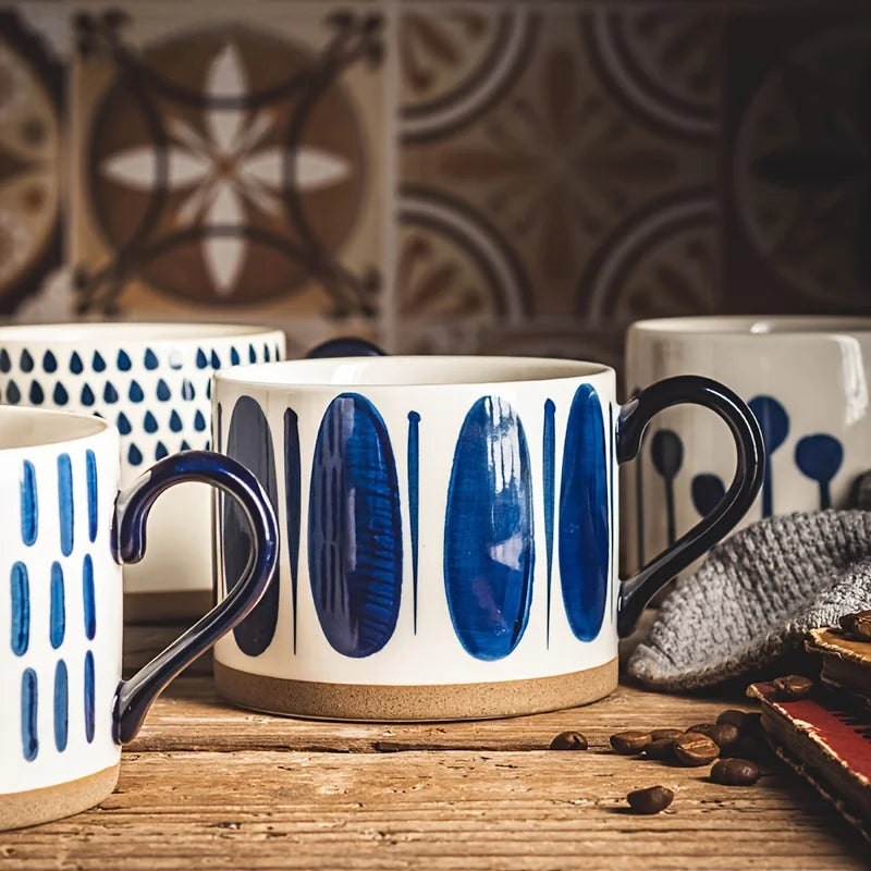 Indigo Hand-Painted Brush Mug