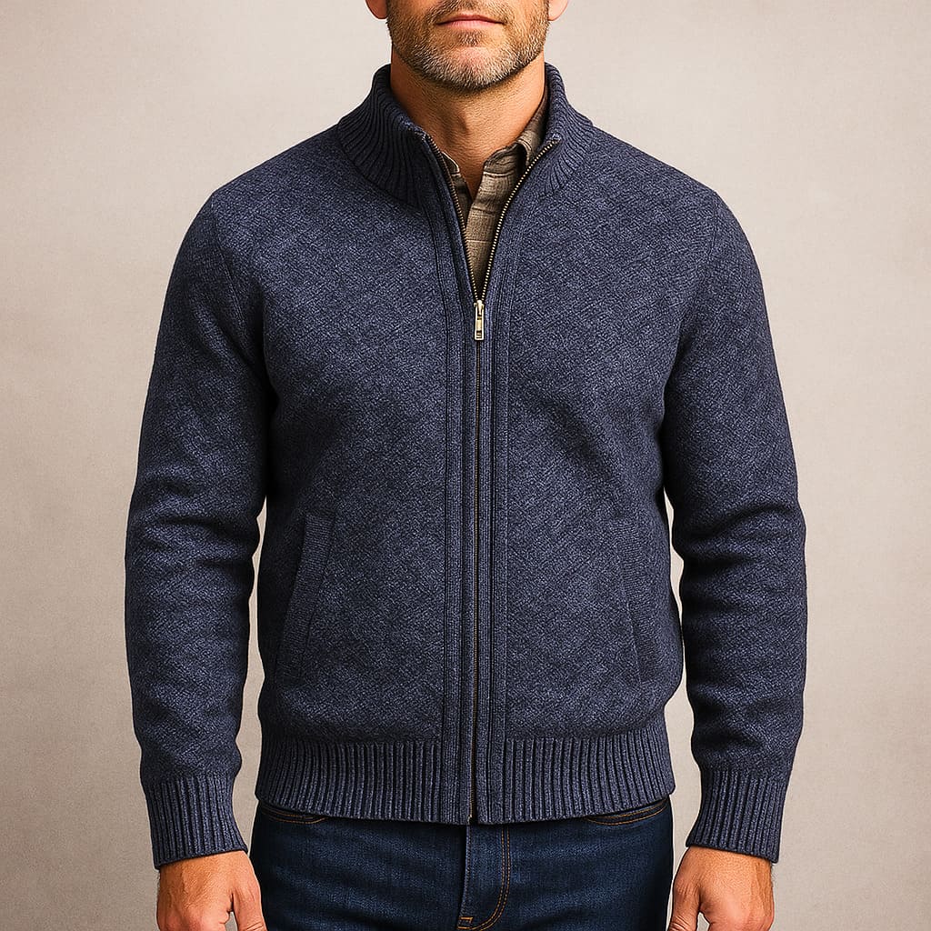 Hastings Double-Knit Zip Sweater