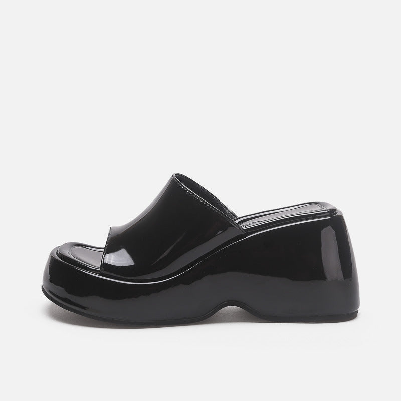 Fiorella Glossy Platform Mules