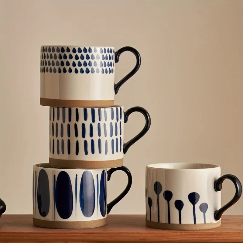 Indigo Hand-Painted Brush Mug