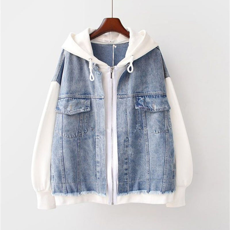 Denim Hoodie Combo Jacket