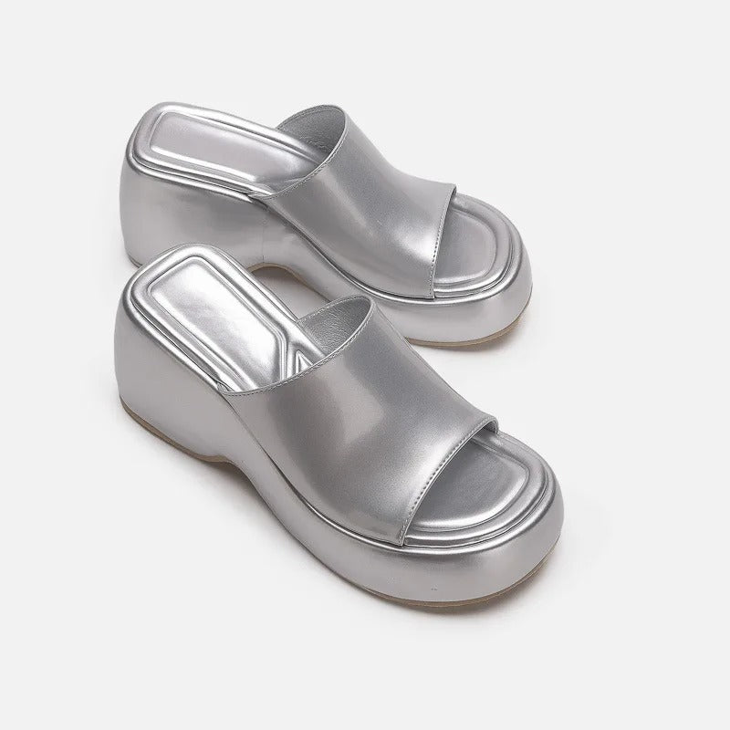 Fiorella Glossy Platform Mules
