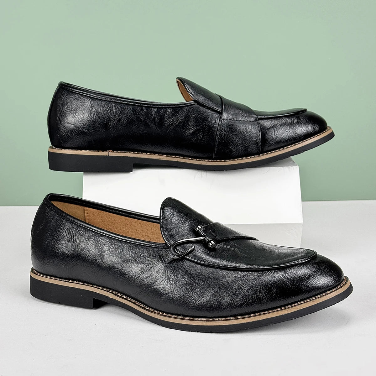 Halston Leather Loafers