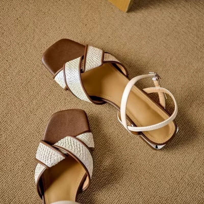 Solène Textured Sandals