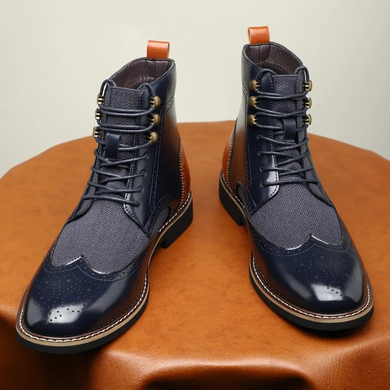 Belvedere Leather Oxford Boots
