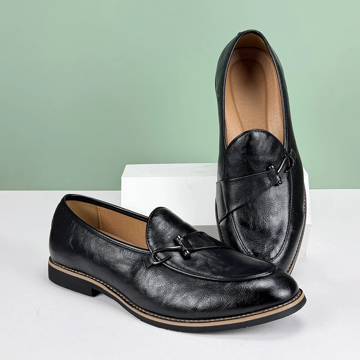 Halston Leather Loafers
