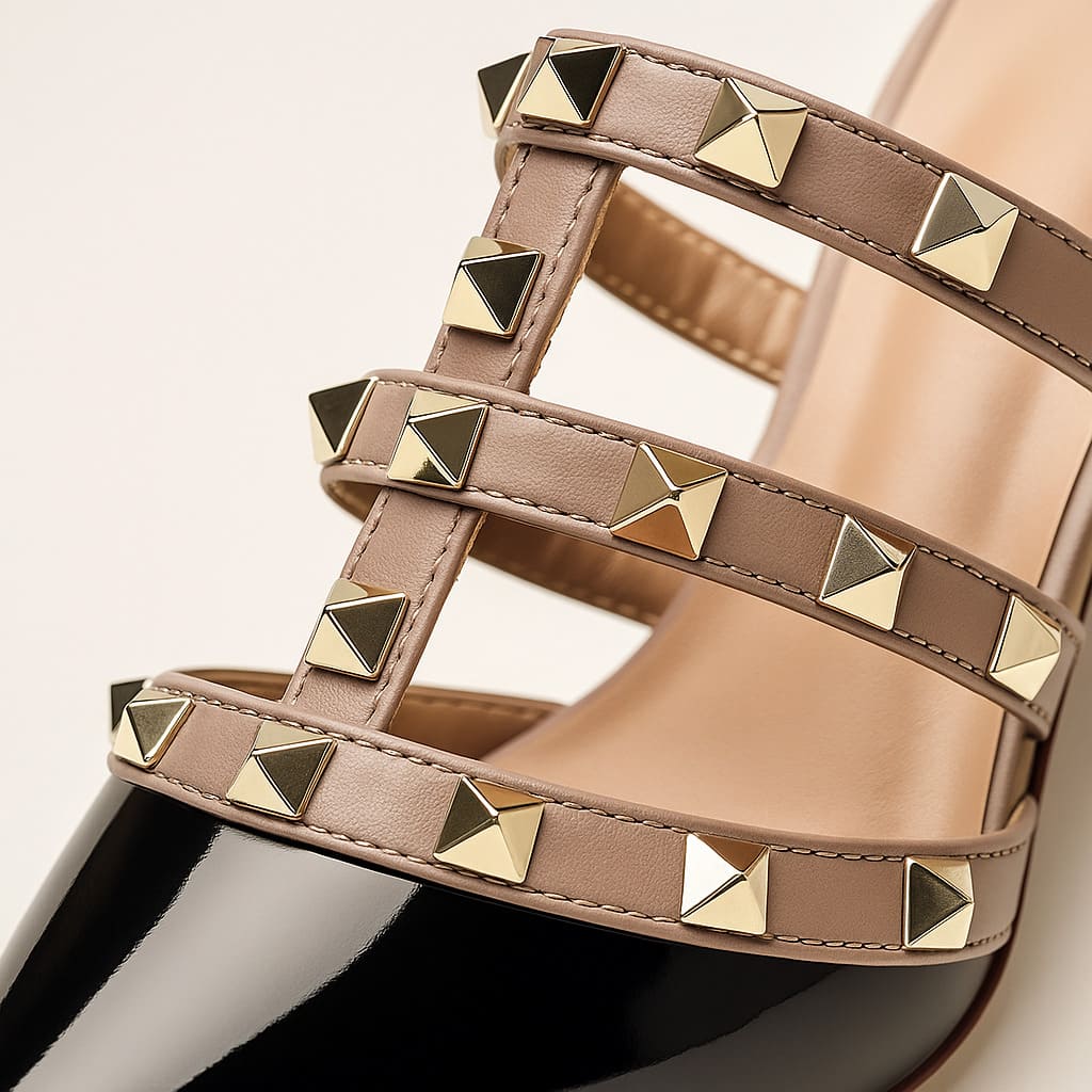 Valeria Studded Heel Mules