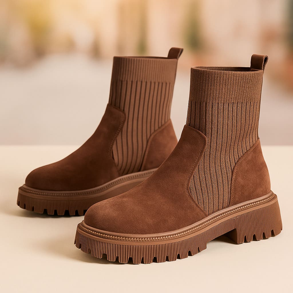 Ridge Knit Chelsea Boot