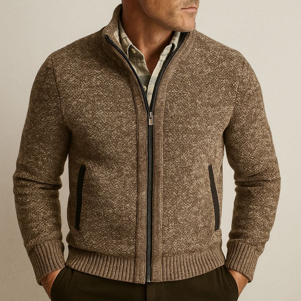 Hastings Double-Knit Zip Sweater