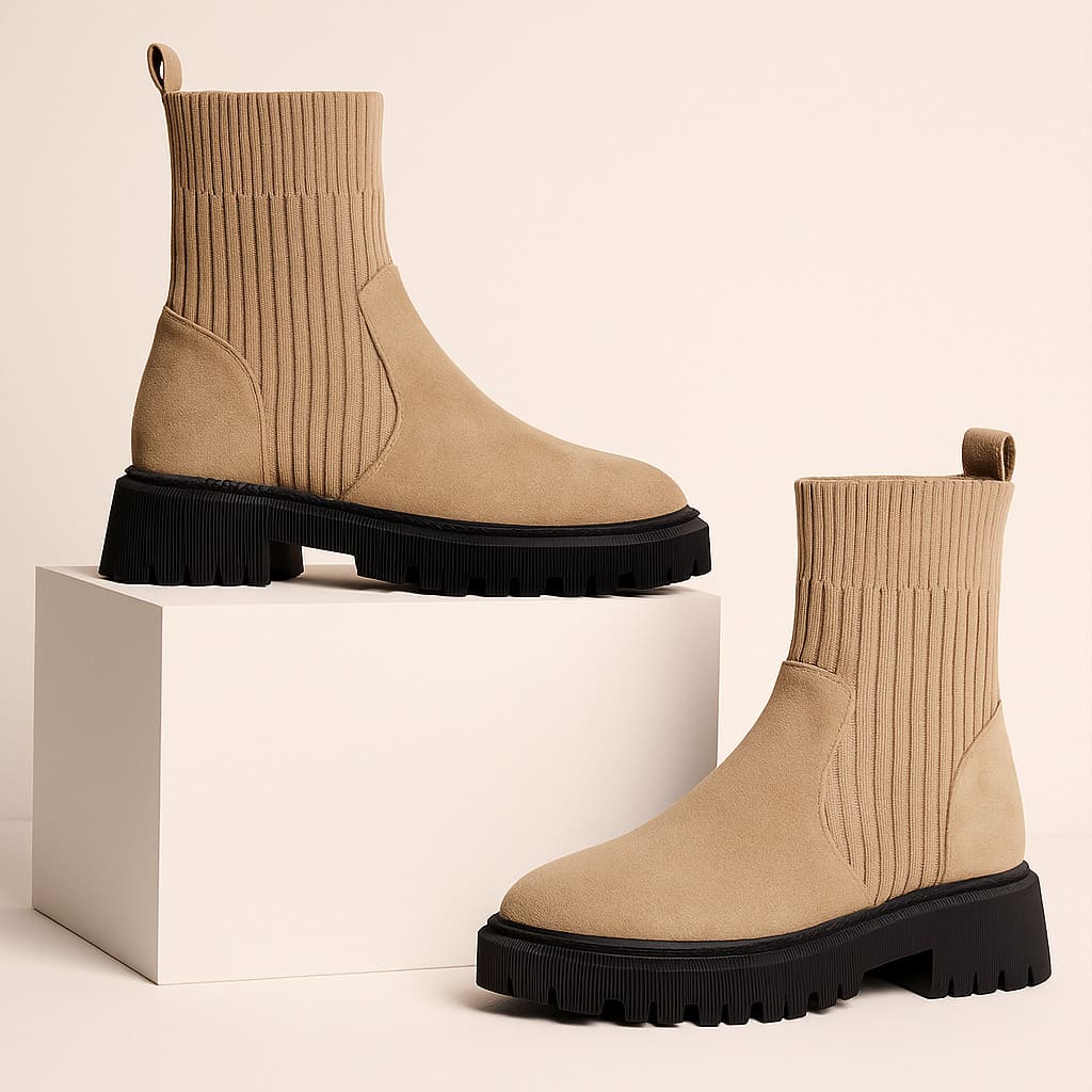 Ridge Knit Chelsea Boot