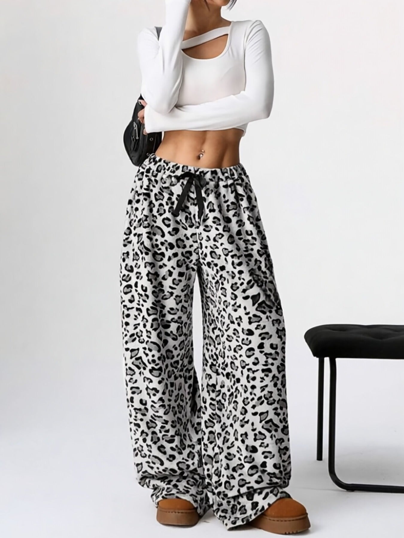 Leopard Wide Leg Pants