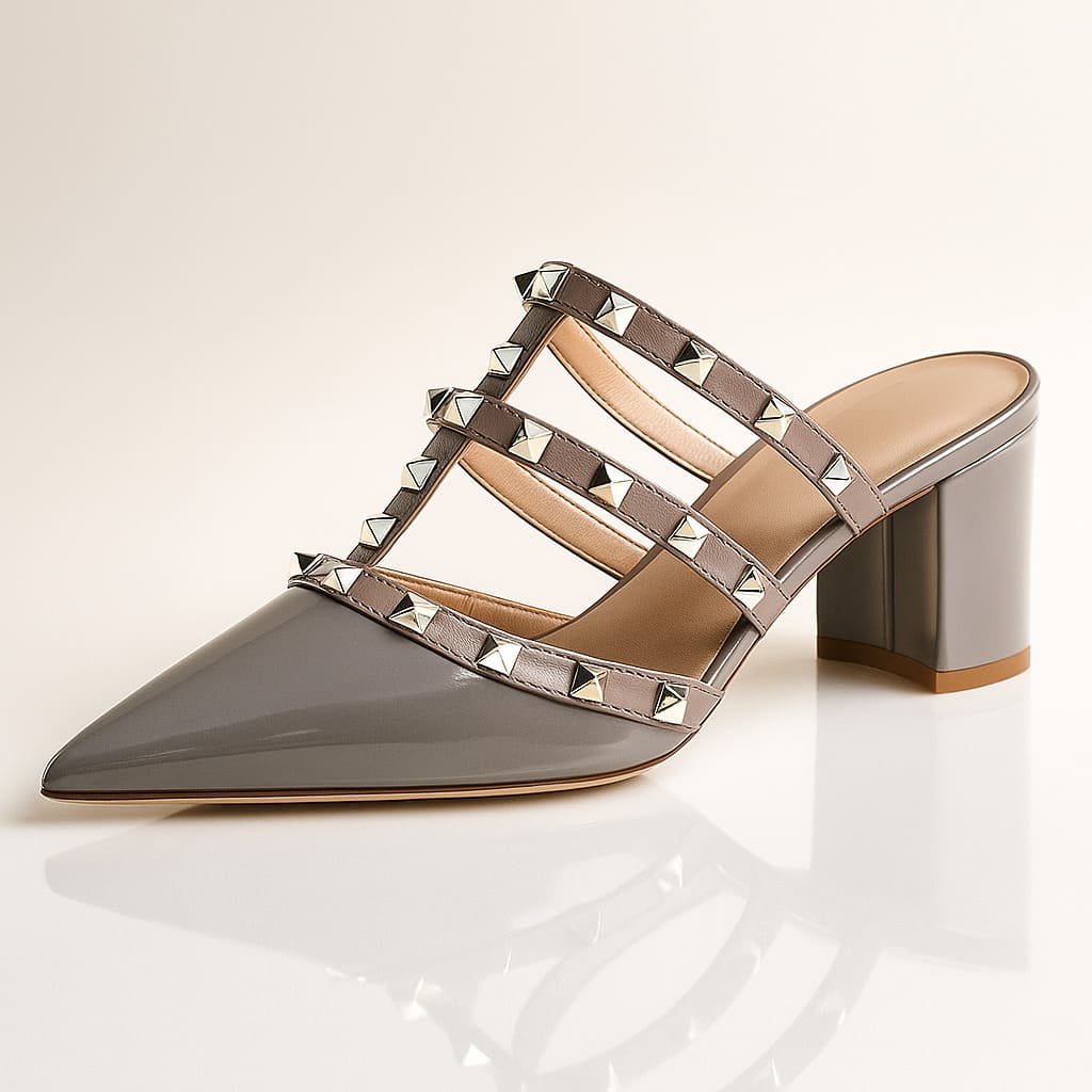 Valeria Studded Heel Mules