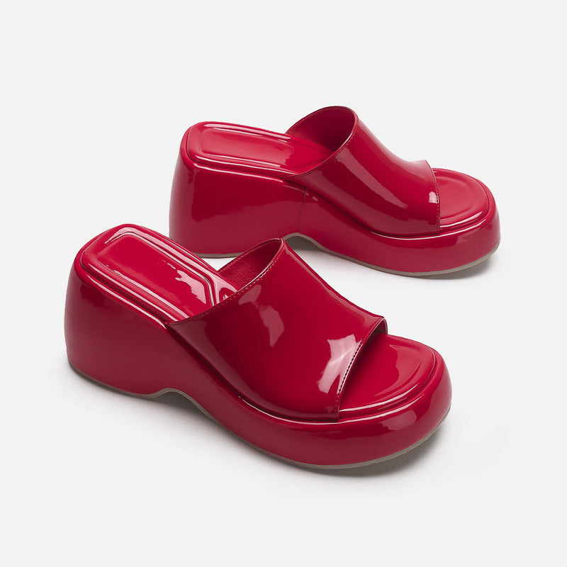 Fiorella Glossy Platform Mules