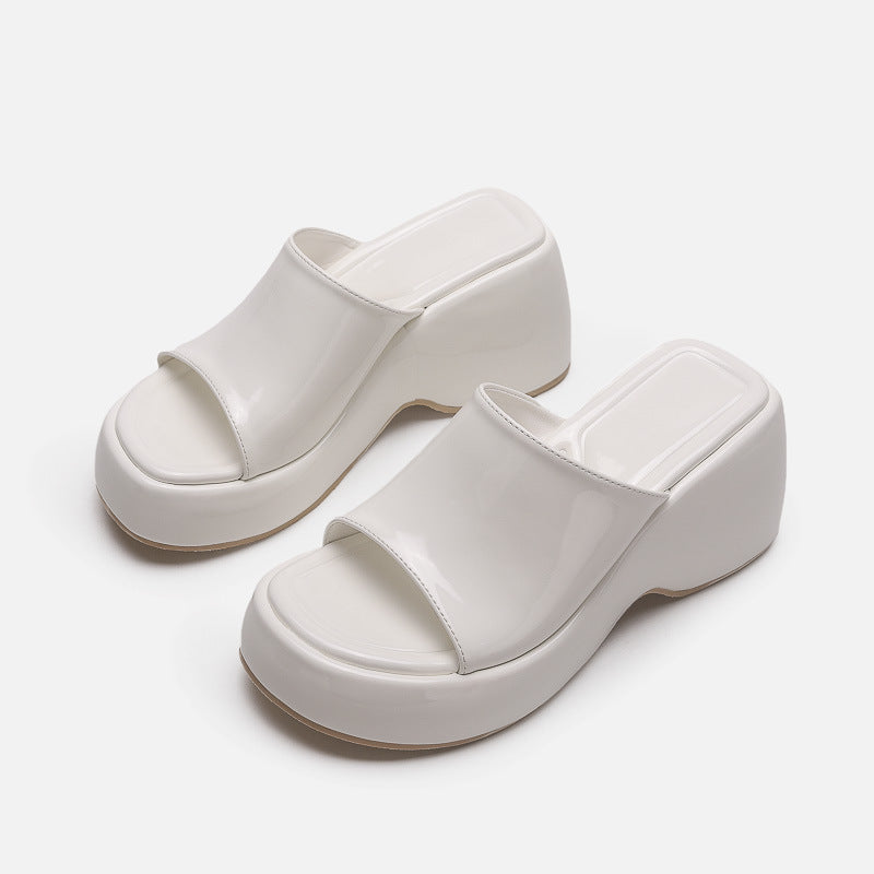 Fiorella Glossy Platform Mules